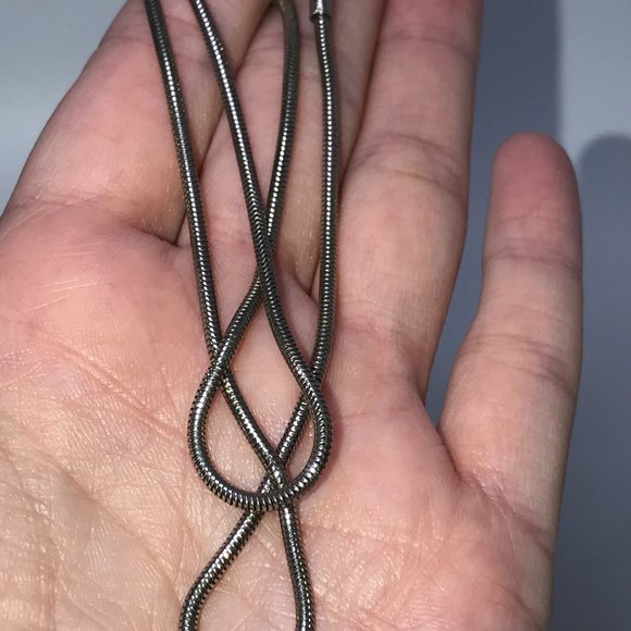 17" 2mm Pewter Snake Chain Necklace - Picture 6 of 6